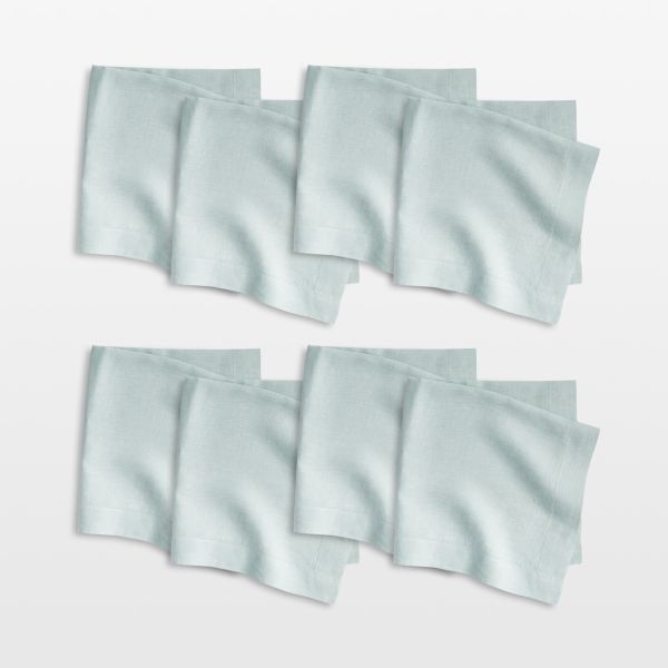 Marin Quiet Blue EUROPEAN FLAX ™-Certified Linen Napkin, Set of 8