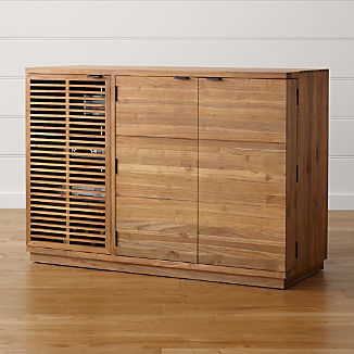 Storage Cabinets And Display Crate Barrel Marin Natural Large Bar Media Cabinet