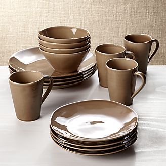 Marin Taupe 16-Piece Place Setting