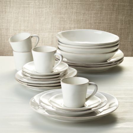 Marin White 20 Piece Dinnerware Set Reviews Crate And Barrel