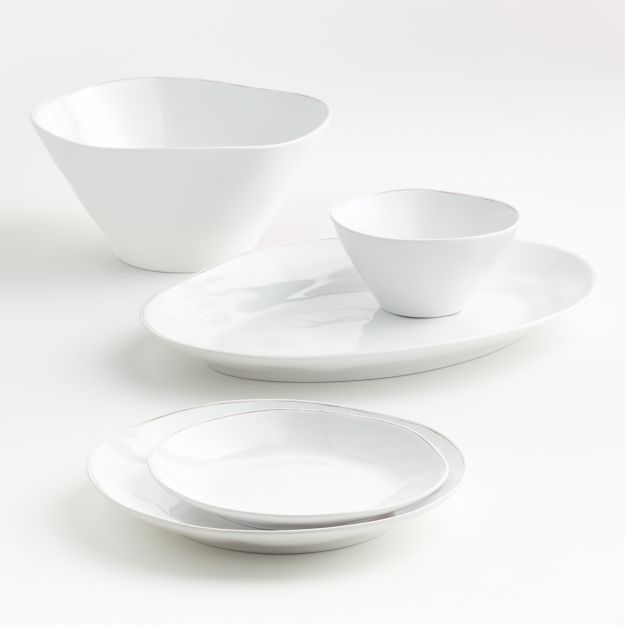 Marin White Melamine Dinnerware Crate and Barrel