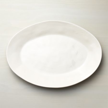 Marin White Large Oval Serving Platter