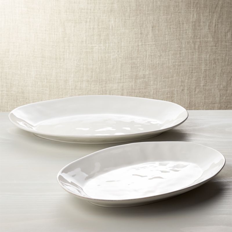 Marin White Serving Platters | Crate and Barrel