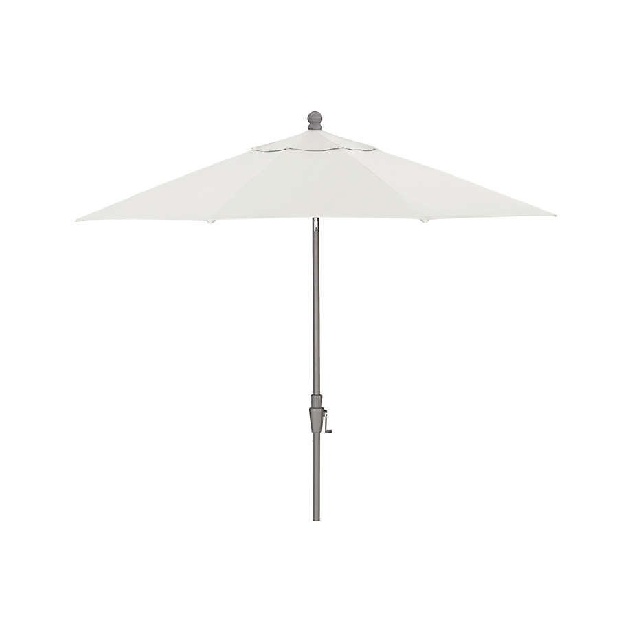 9 White Patio Umbrella By Sunbrella Reviews Crate And Barrel