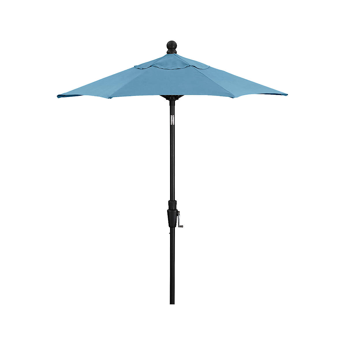 6 Round Sunbrella Sapphire High Dining Patio Umbrella With Tilt Black Frame Crate And Barrel