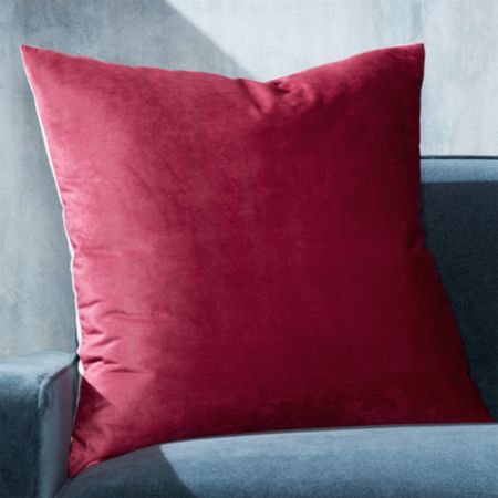 Marlo Berry Velvet Pillow 23 Crate And Barrel