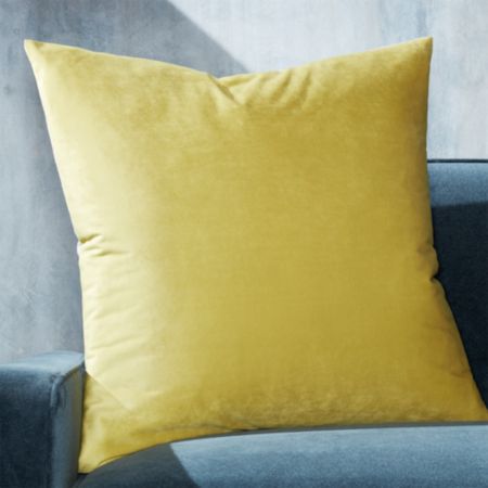 Marlo Chartreuse Velvet Pillow 23 Crate And Barrel