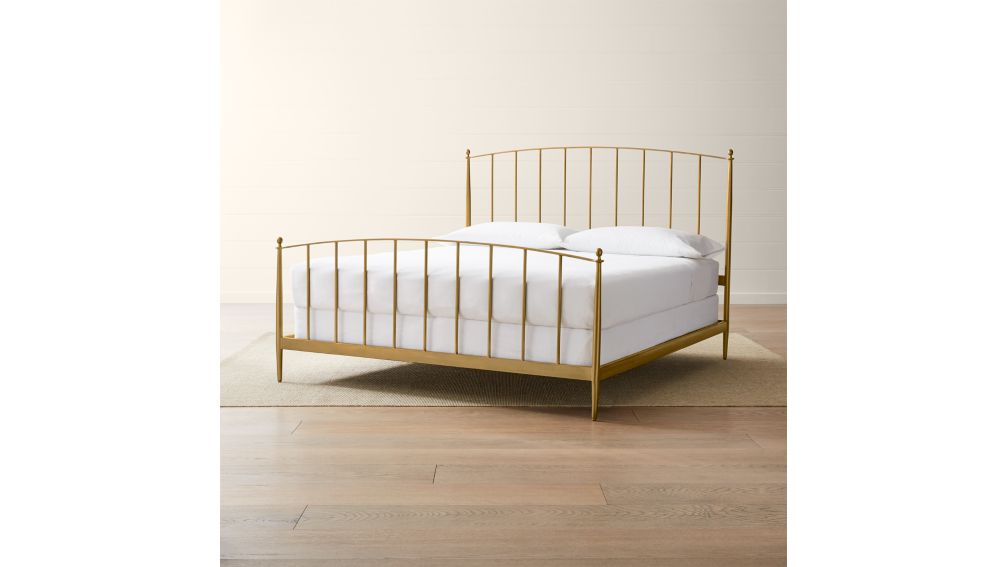 Mason Brass King Bed + Reviews Crate and Barrel