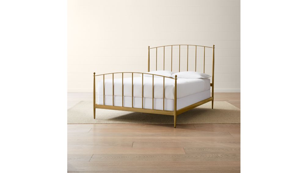 Mason Brass Queen Bed + Reviews Crate and Barrel