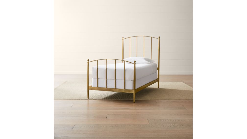 Mason Brass Twin Bed + Reviews Crate and Barrel