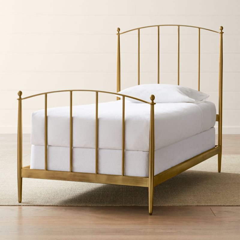Mason Brass Twin Bed + Reviews Crate and Barrel