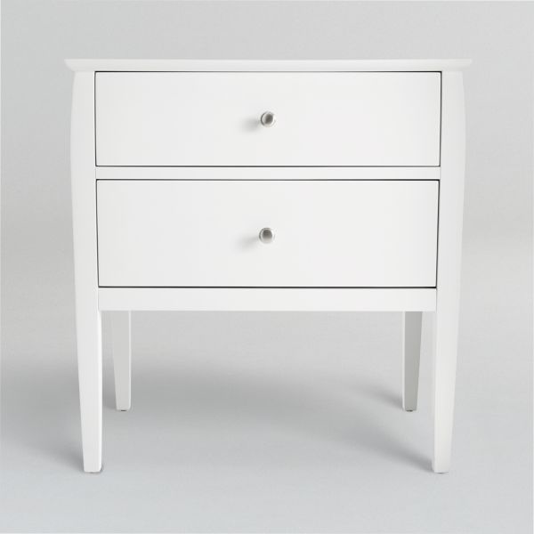 Mason 2-Drawer White Nightstand