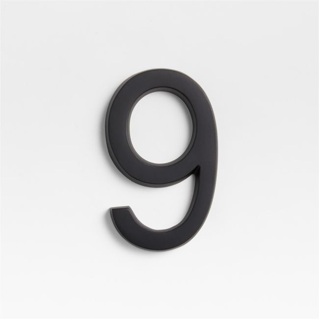 4in Matte Black Metal House Number 9
