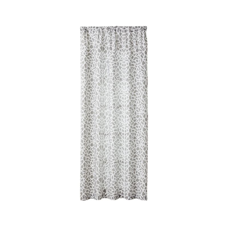 Mattea Grey And White Curtain Panel 48 X108 Crate And Barrel