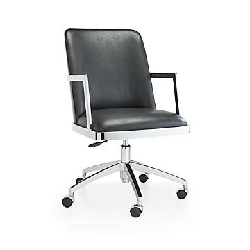 Home Office Chairs Swivel Casters Leather More Crate And