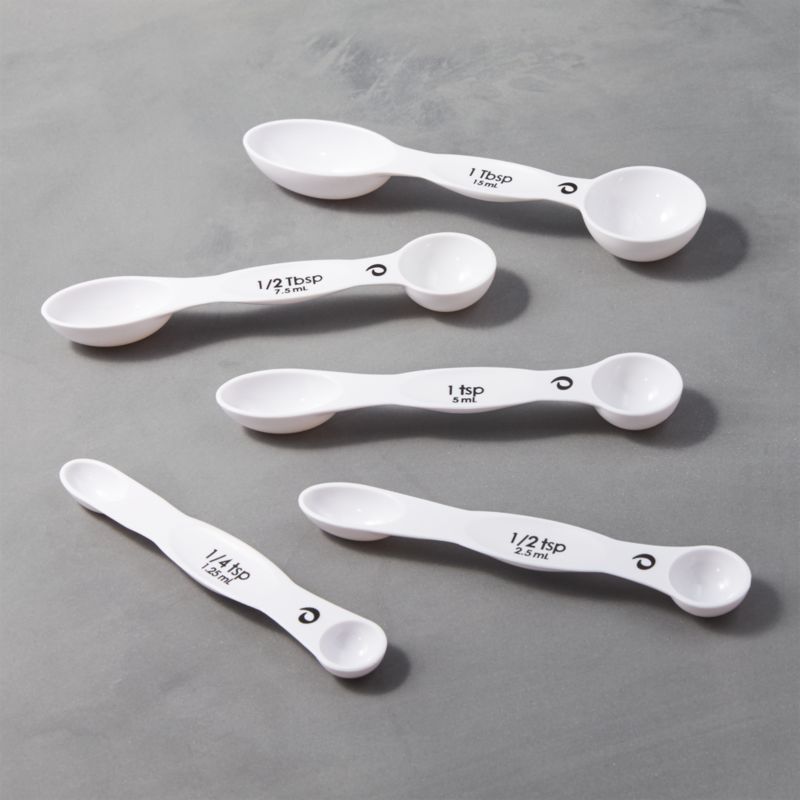 White Measuring Spoons, Set of 5 Crate and Barrel