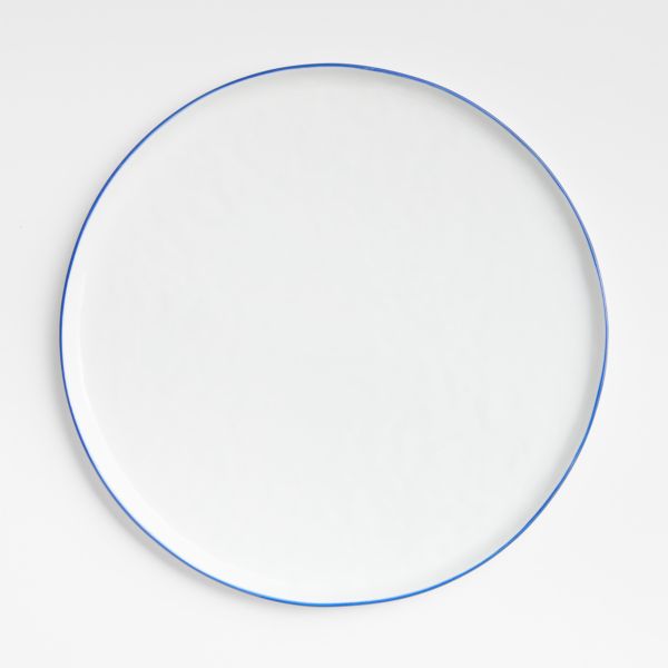 Mercer Blue Rim Round Porcelain Dinner Plate
