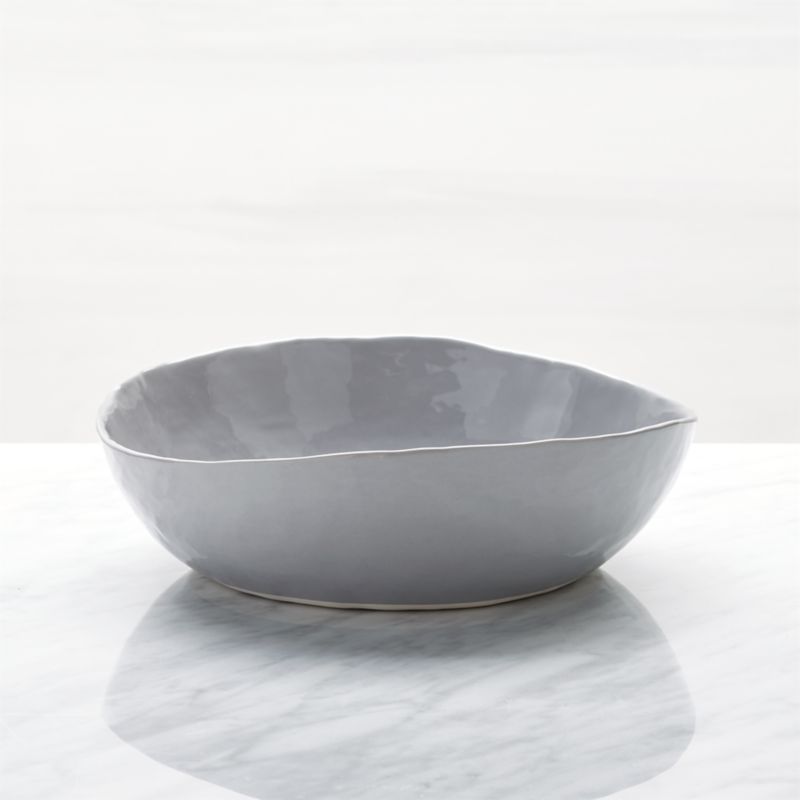 Mercer Grey Low Bowl + Reviews Crate and Barrel