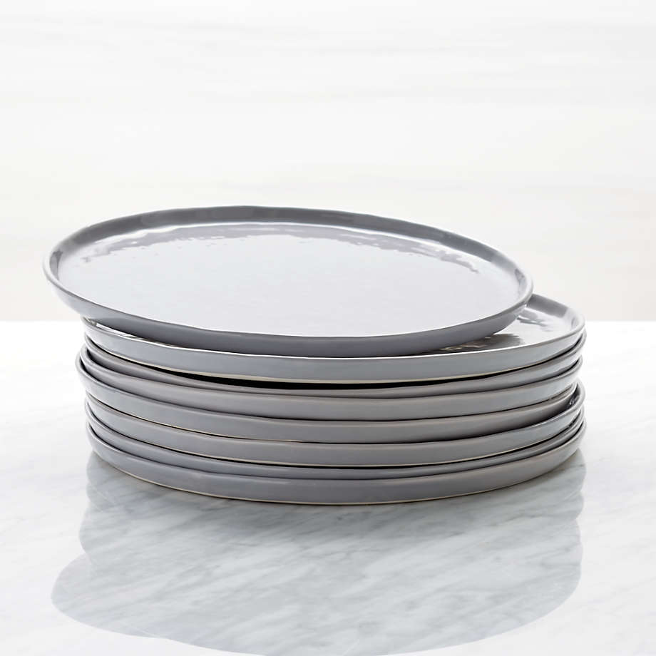 Mercer Grey Round Salad Plates, Set of 8 + Reviews Crate and Barrel