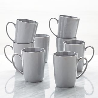 Coffee Mug Sets Crate And Barrel Mercer Grey Mugs Set Of 8