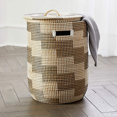 silver laundry basket