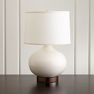 Merie Ivory Table Lamp with Bronze Outlet Base