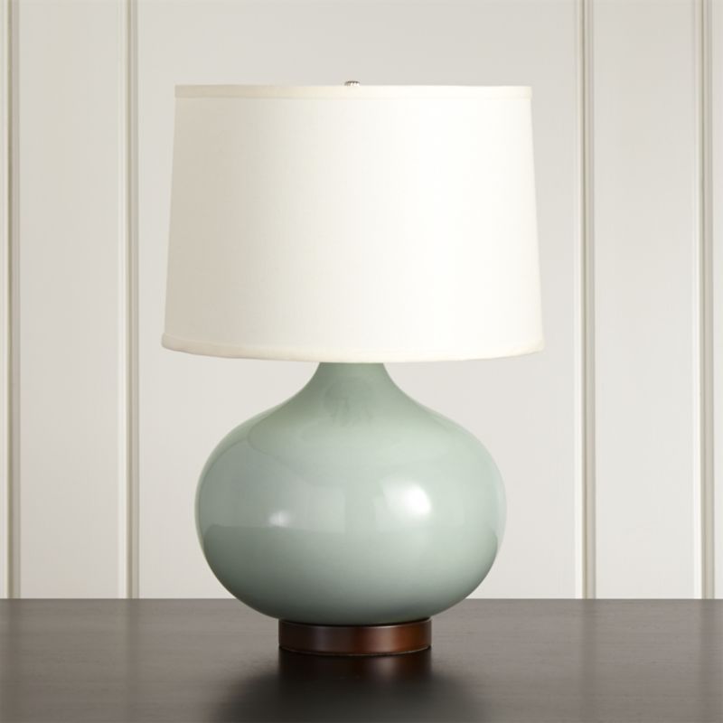 Merie Blue Table Lamp With Bronze Base Reviews Crate And Barrel