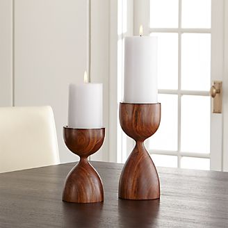 Merritt Solid Wood Pillar Candle Holder