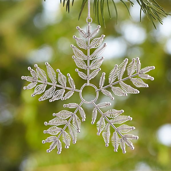 Metal Spring Silver Snowflake Ornament in View All Ornaments | Crate ...