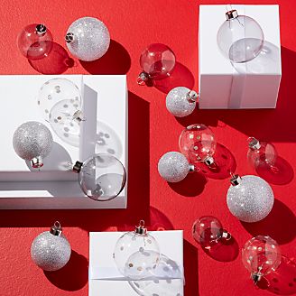 Silver Gold Christmas Ornaments Crate And Barrel Metallic Silver Ball Ornaments Set Of 16