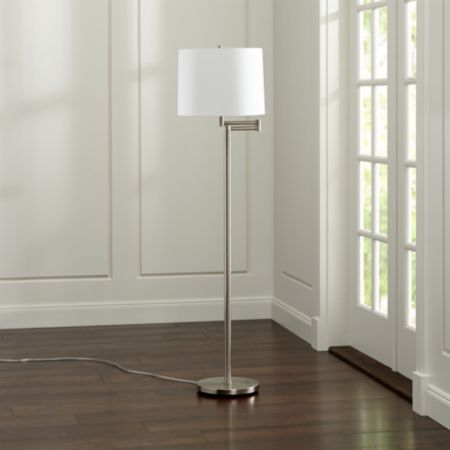 Metro Ii Brushed Nickel Swing Arm Floor Lamp