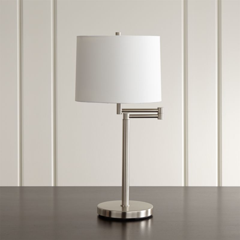 Metro II Brushed Nickel Swing Arm Table Lamp + Reviews 