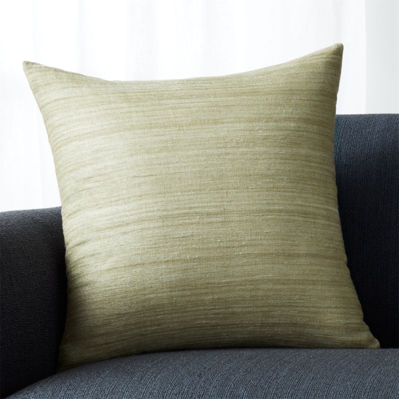 Michaela Sage Green 20" Pillow with Feather-Down Insert