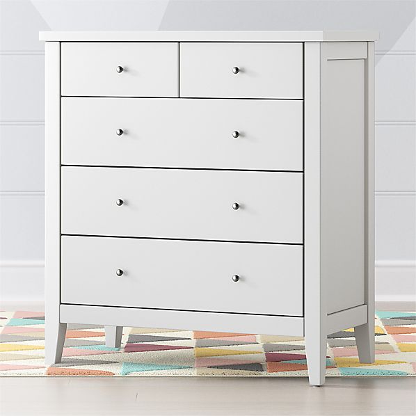 Kids White 2 Over 3 Drawer Dresser Crate And Barrel