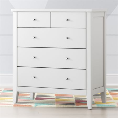 Kids White 2 Over 3 Drawer Dresser Crate And Barrel