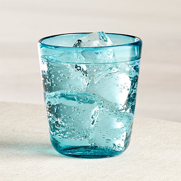 Miguel Blue Double OldFashioned Glass Crate and Barrel