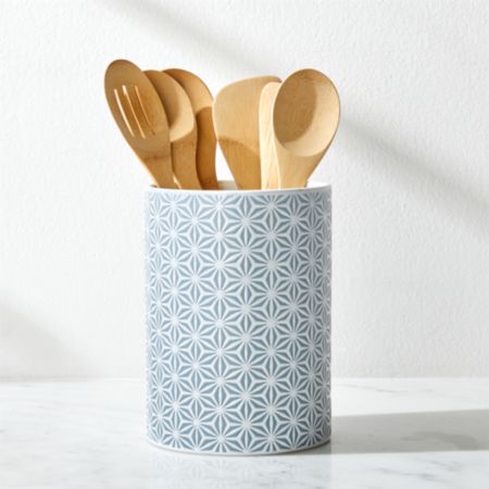 Crate and Barrell Mika Blue Utensil Holder
