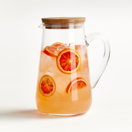 Miles 89-Ounce Pitcher with Wood Lid
