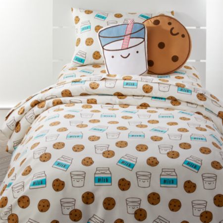 Organic Milk And Cookies Flannel Duvet Cover Twin Crate And Barrel