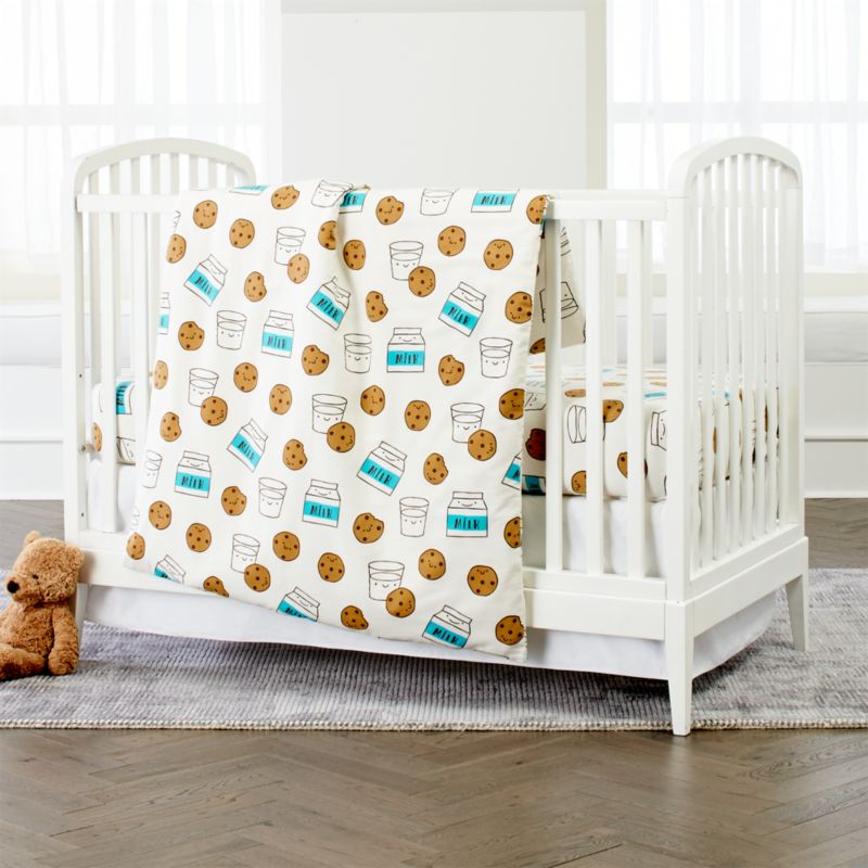Organic Milk And Cookies Flannel Toddler Duvet Cover Crate And