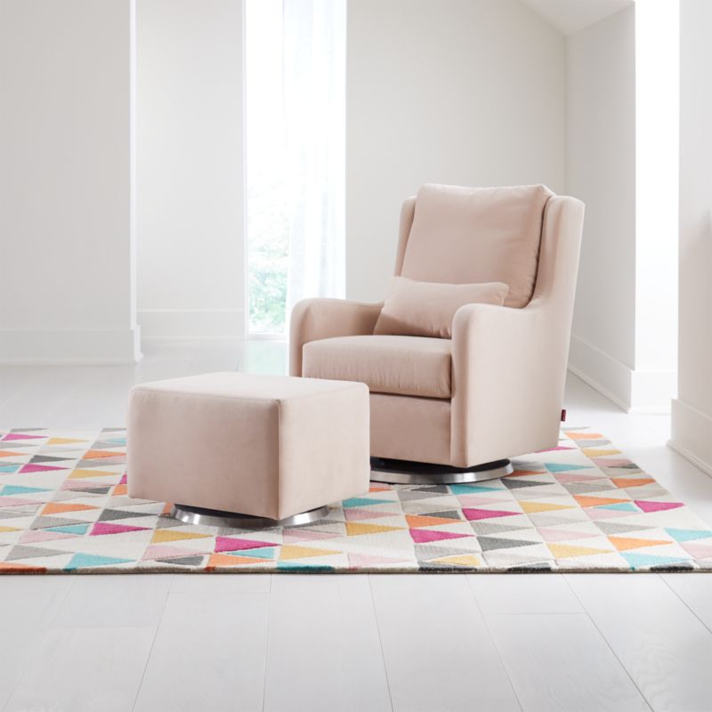 pink nursery glider and ottoman