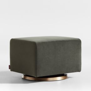Image of Milo Green Nursery Gliding Ottoman with Gold Base