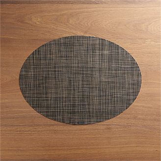 Chilewich ® Mini Basketweave Dark Walnut Oval Vinyl Placemat