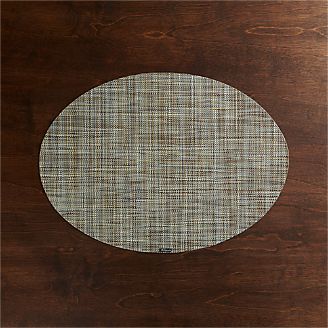 Chilewich ® Mini Basketweave Pistachio Oval Vinyl Placemat
