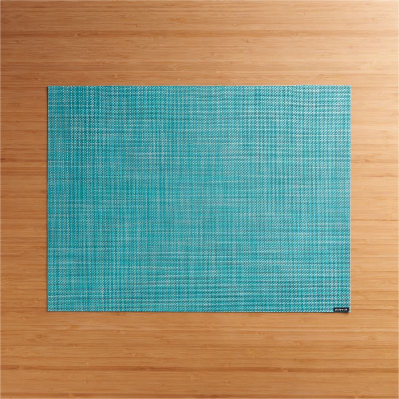 Chilewich Mini Basketweave Turquoise Vinyl Placemat 