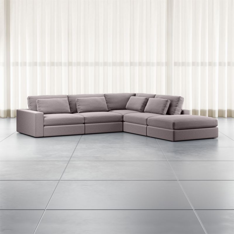 Mirabel Pewter 5 Piece Left Arm Sectional Sofa Reviews Crate And Barrel