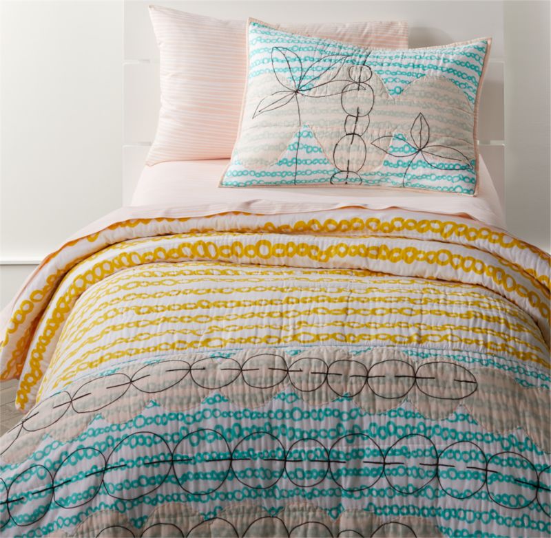 Mod Yellow Twin Quilt + Reviews Crate and Barrel