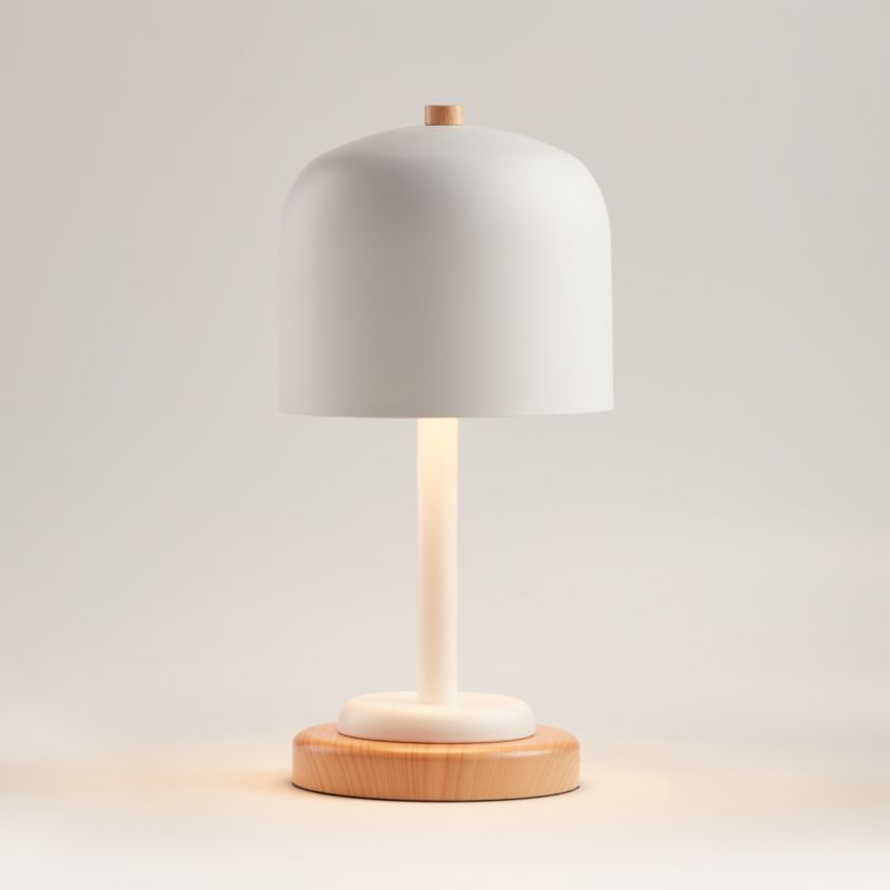White Modern Dome Touch Table Lamp + Reviews | Crate and Barrel