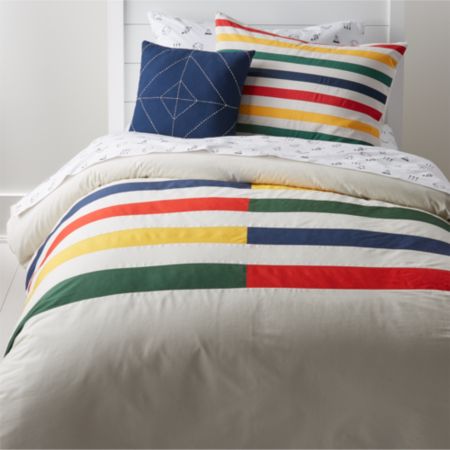 Modern Full Queen Striped Duvet Cover Reviews Crate And Barrel
