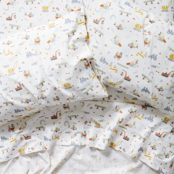 Stay Cool Modern Trucks Organic Cotton Kids Full Sheet Set